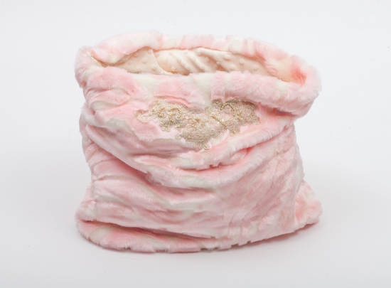 Pink and Champagne Zebra Fur Cuddle Cup